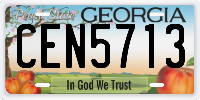 GA license plate CEN5713