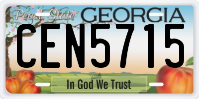 GA license plate CEN5715