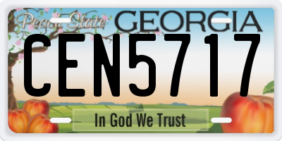 GA license plate CEN5717