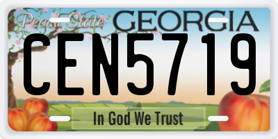 GA license plate CEN5719