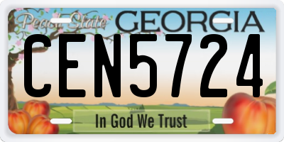 GA license plate CEN5724