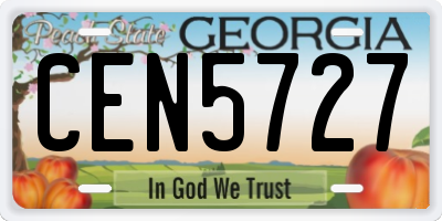 GA license plate CEN5727
