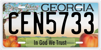 GA license plate CEN5733