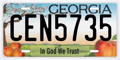GA license plate CEN5735