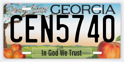 GA license plate CEN5740