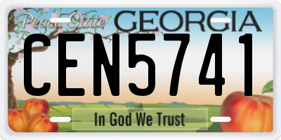 GA license plate CEN5741