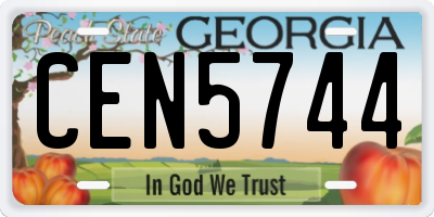 GA license plate CEN5744