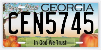GA license plate CEN5745