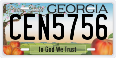 GA license plate CEN5756