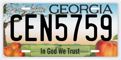 GA license plate CEN5759