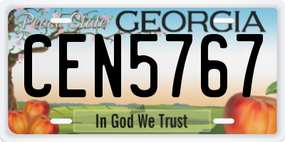 GA license plate CEN5767