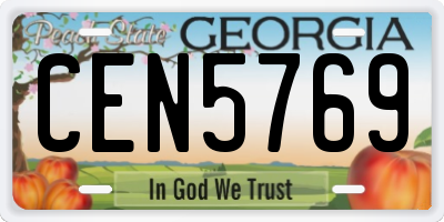 GA license plate CEN5769