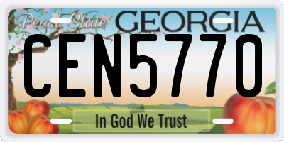 GA license plate CEN5770