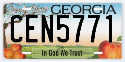 GA license plate CEN5771
