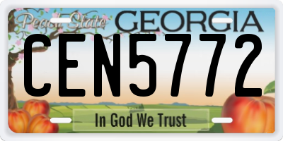 GA license plate CEN5772