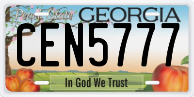 GA license plate CEN5777