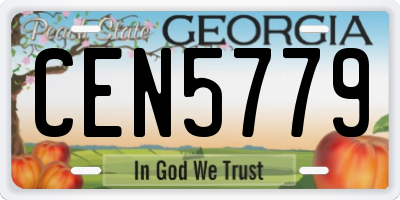 GA license plate CEN5779