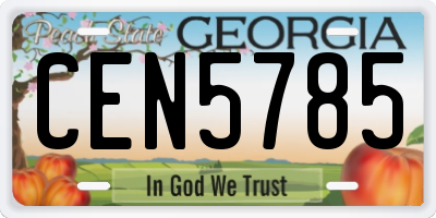 GA license plate CEN5785