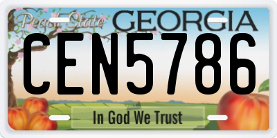 GA license plate CEN5786