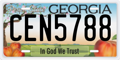GA license plate CEN5788