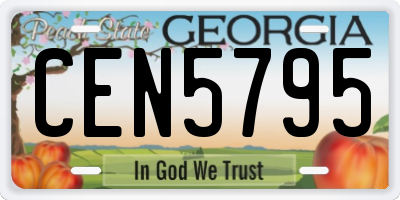 GA license plate CEN5795