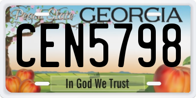 GA license plate CEN5798