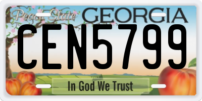 GA license plate CEN5799