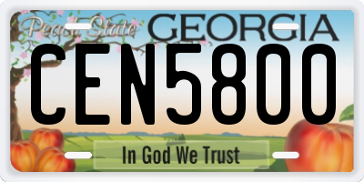GA license plate CEN5800