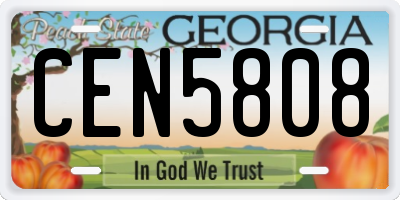 GA license plate CEN5808