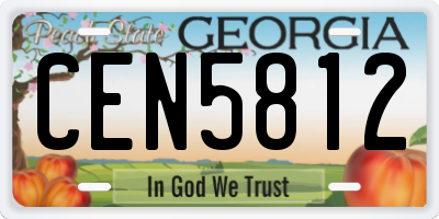 GA license plate CEN5812