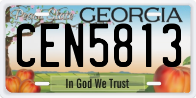 GA license plate CEN5813