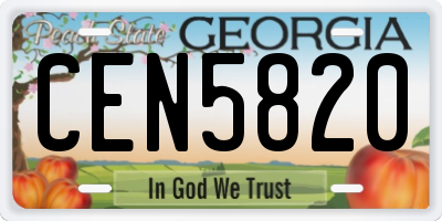GA license plate CEN5820