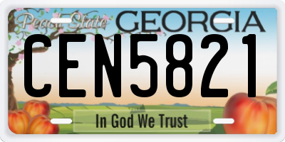 GA license plate CEN5821