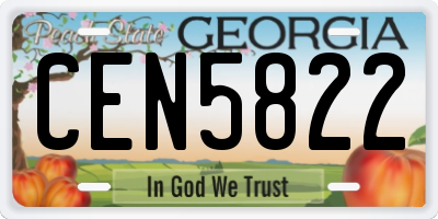 GA license plate CEN5822