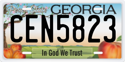 GA license plate CEN5823