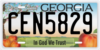 GA license plate CEN5829