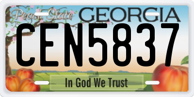 GA license plate CEN5837