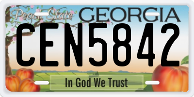 GA license plate CEN5842