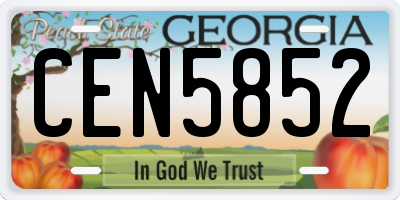 GA license plate CEN5852