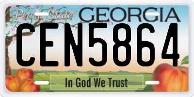 GA license plate CEN5864
