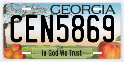 GA license plate CEN5869