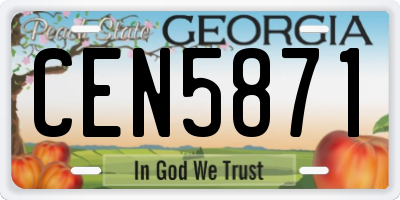 GA license plate CEN5871