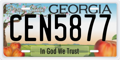 GA license plate CEN5877