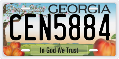 GA license plate CEN5884