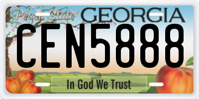 GA license plate CEN5888