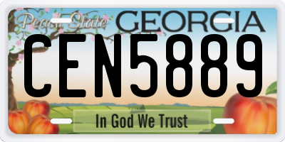 GA license plate CEN5889