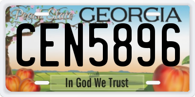 GA license plate CEN5896