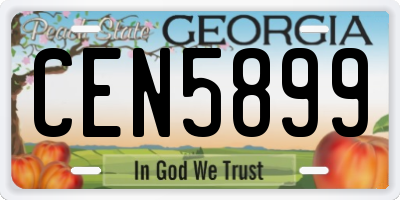GA license plate CEN5899