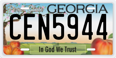 GA license plate CEN5944