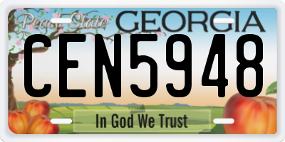 GA license plate CEN5948